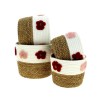 C.POT CORDE BICOLORE BORD FLEUR SET 4P