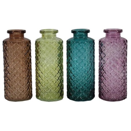 VERRE BOUTEILLE GAUFREE H13CM les 4P