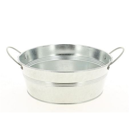 ZINC-BASSINE naturel 015 H8CM AVEC ANSE à la pièce
