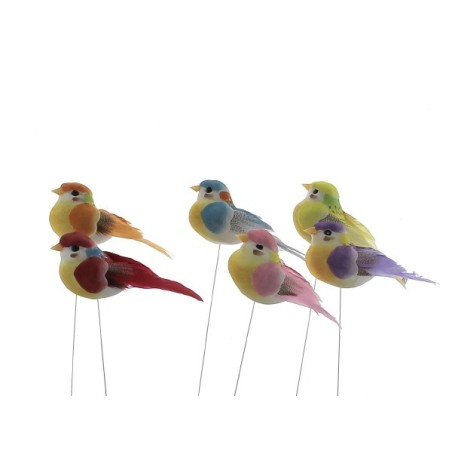 OISEAU Long.09.5CM aile+queue plume LES 12P