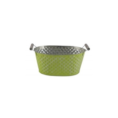 ZINC-JARDINIERE LOSANGE COULEUR 27x17 H10CM /1P