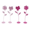 FLEUR METALIQUE + PIED H45CM ASSORT /4P