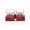 VERRE/2 + BOIS avec COEUR 17X9 H08CM à la pièce