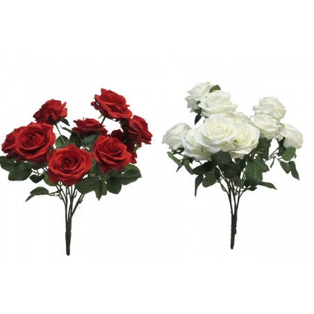 BOUQUET ROSE DIJON 10 FLEURS 42CM à la pièce