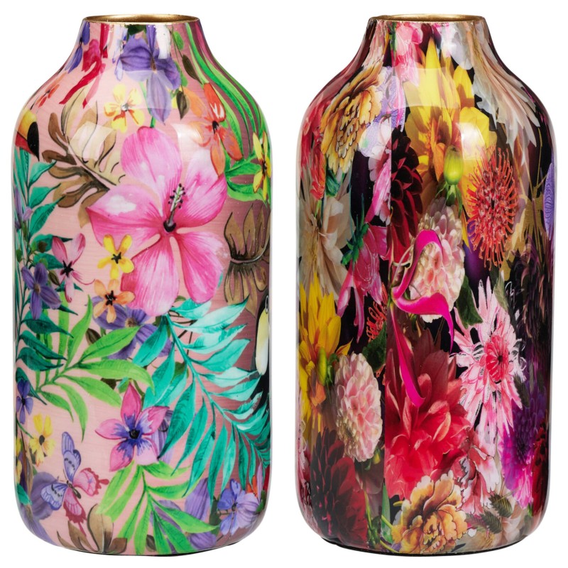 VASE IMPRIME FLEUR 25CM ASS. 2X2 P
