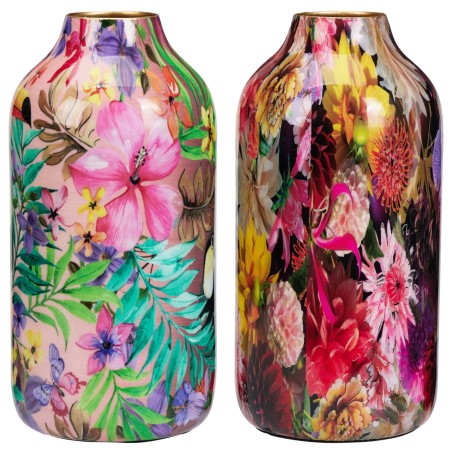 VASE IMPRIME FLEUR 25CM ASS. 2X2 P