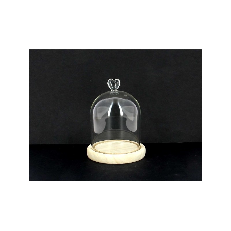 VERRE CLOCHE coeur transp.010 H10CM