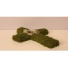 CROIX MOUSSE VERTE+FEUILLE 33CM/1P