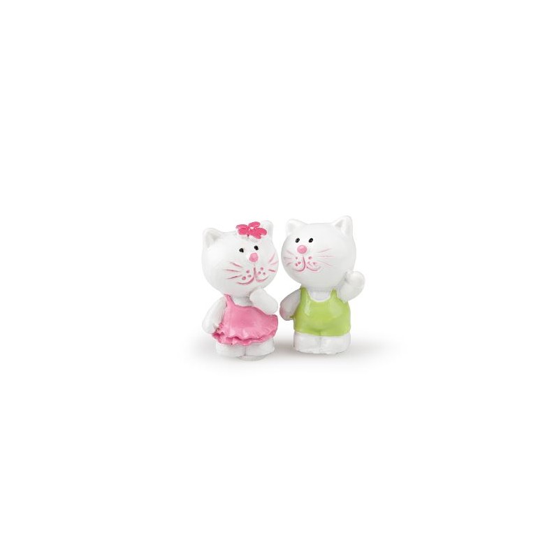 CHAT rose & vert 2CM BOITE