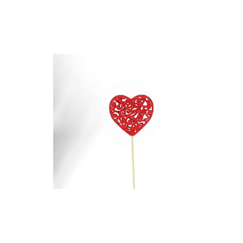 COEUR VOLUTE EVIDE 7.5CM PIQUE /12P