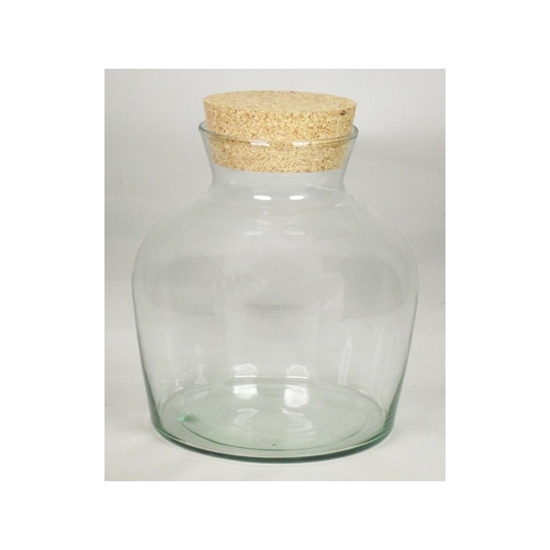 VERRE TERRARIUM + BOUCHON H21CM /1P
