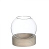 VERRE BOULE + SUP. BOIS 013 H15.5CM la pièce
