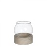 VERRE BOULE + SUP. BOIS 010 H11.5CM /1P