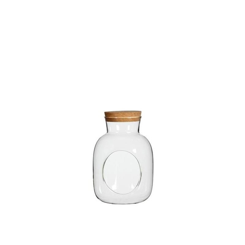 VERRE BOUTEILLE OUVERTE + LIEGE 012 H18CM /1P