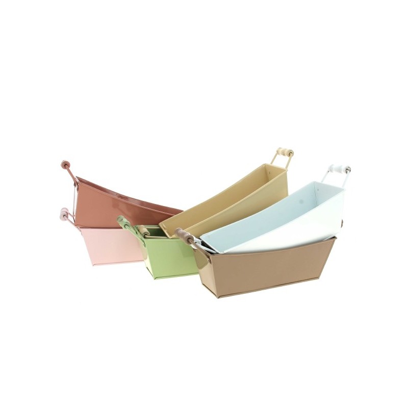 ZINC-JARDINIERE couleur 23.5X09 + POIGNEE BOIS à la pièce