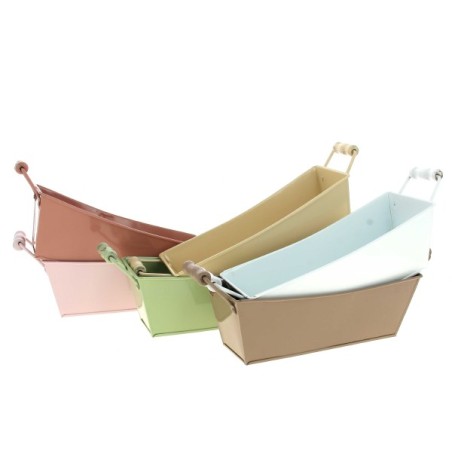 ZINC-JARDINIERE couleur 23.5X09 + POIGNEE BOIS à la pièce