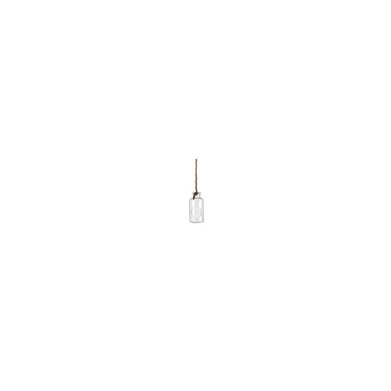 VERRE BOUTEILLE + CORDE 07.5CM H16CM /6P