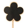 ETIQUETTE FLEUR BOIS + ARDOISE H40CM /10P