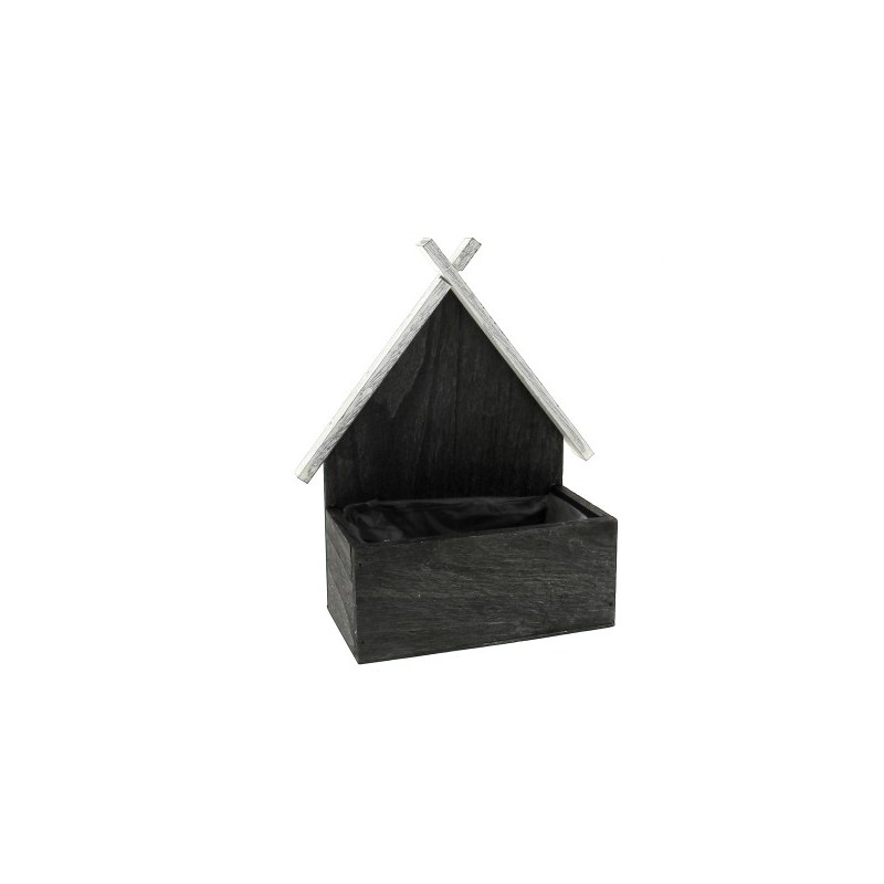 MAISON DE BOIS GRIS 16X09CM à la pièce