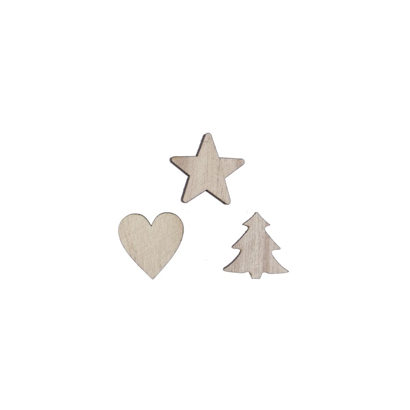 SUJET BOIS NOEL ASSORT.  3X48P