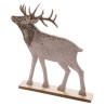CERF EN FEUTRINE SUR SOCLE EN BOIS 41x6x49CM à la pièce