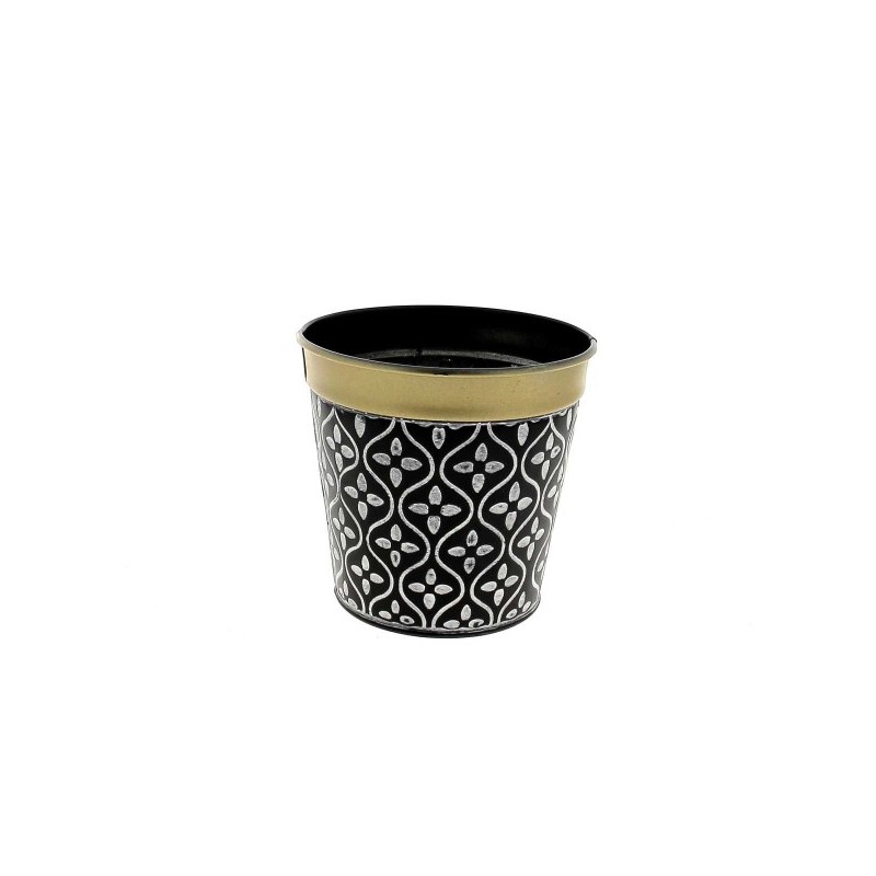 ZINC-C.POT MOSAIQUE BORD OR 013 H12.5CM les 6P
