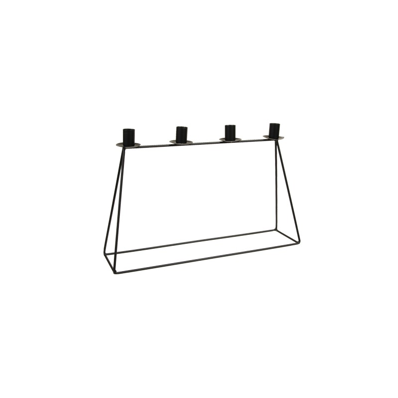 BOUGEOIR 4 PORTE BOUGIES EN METAL 45x11x28CM /1P