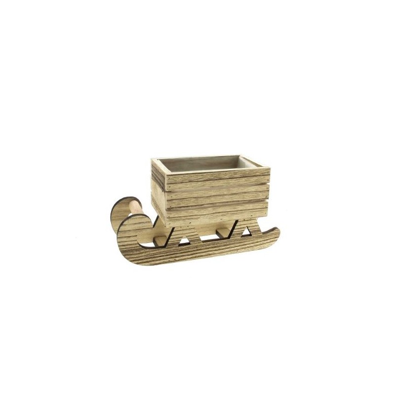 TRAINEAU EN BOIS 14 x 9.5cm H 7/13.5cm /2P