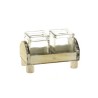 VERRE CUBE/2 SUPPORT BOIS BLANC à la pièce