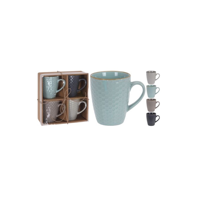 TASSE MOTIF GEOMETRIQUE ASSORT. les 4P