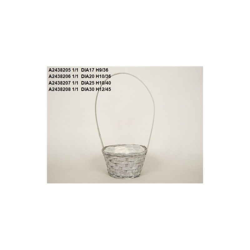 CORBEILLE OSIER GRIS 025 H10/40CM