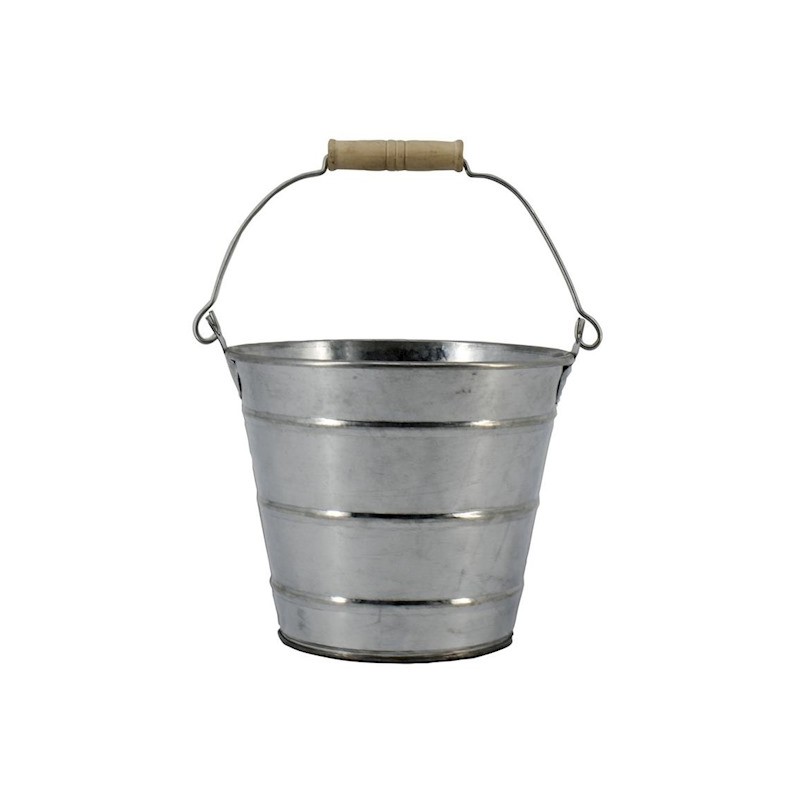 ZINC-SEAU NATUREL 3 RAINURES 016.5 H14CM les 6P
