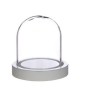 VERRE CLOCHE SUR PLATEAU BLANC Diam.10 H10CM/1P