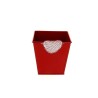 ZINC-POT ROUGE BORD COEUR CARRE 10x10 H10CM /6P