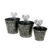 ZINC-POT GRIS COEUR AJOURE SET 3P