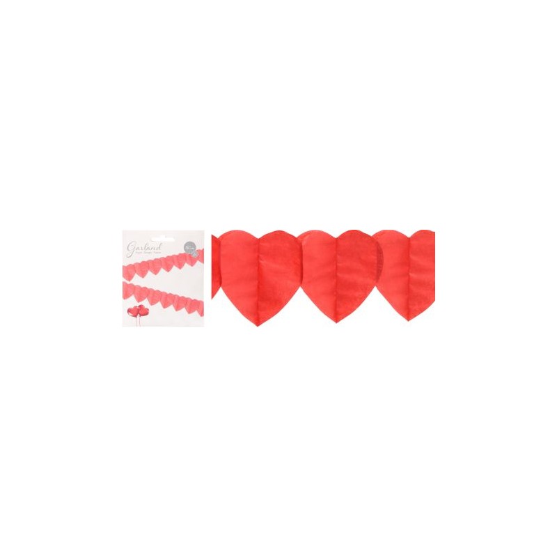 GUIRLANDE DE COEUR PAPIER 2X150CM lot de 2P