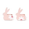 JARDINIERE LAPIN ROSE 15x7.5 H17.5CM les 2P