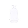 VERRE CLOCHE OISEAU  PLATEAU VERRE 08.5 H17.5CM /4P