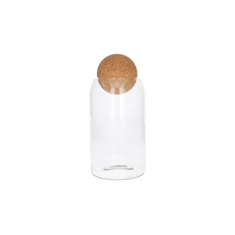 VERRE TERRARIUM BOUCHON BOULE 08.5 H24CM /6P