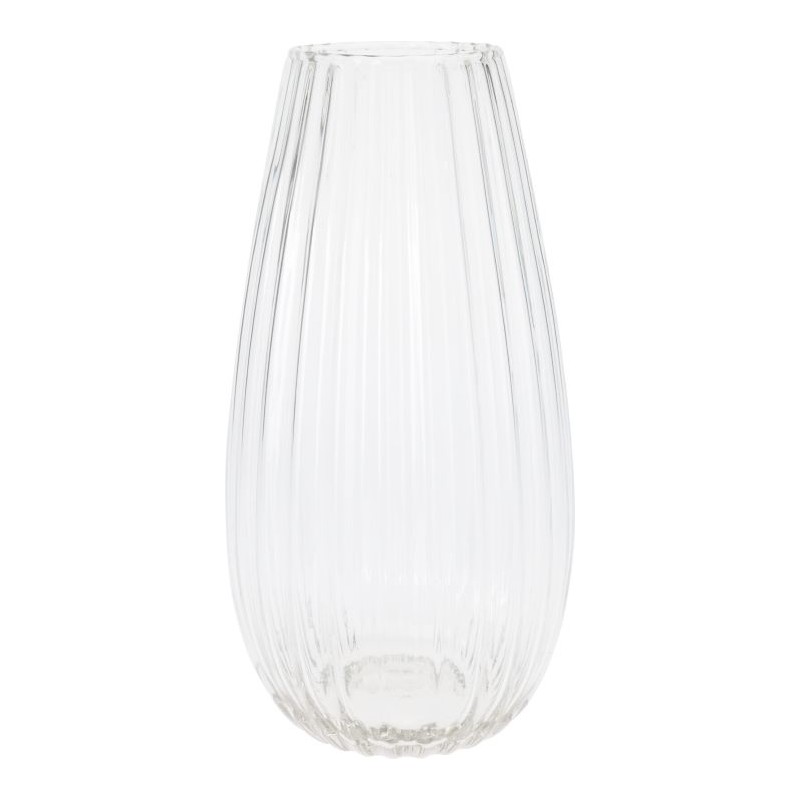 VERRE VASE BOMBÉ H30CM /6P