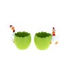 C.POT OEUF et POULE VERT 012 H10CM les 4P