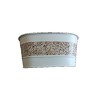 ZINC-JARDINIERE BANDE FEUILLAGE 22x13 H10.5CM /