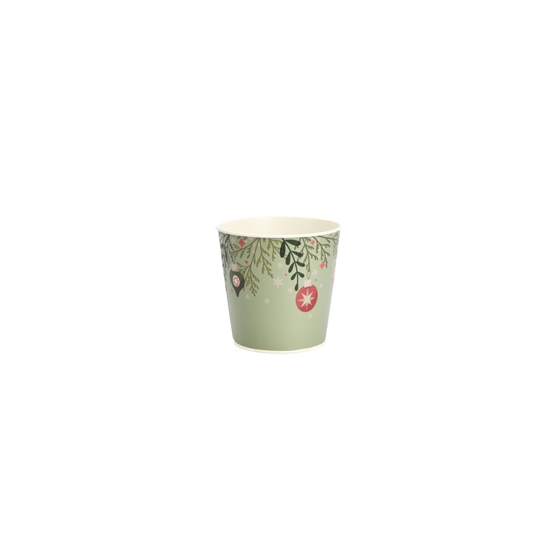 ZINC-POT VERT BOULES NOEL 013 H12.5CM les 12P