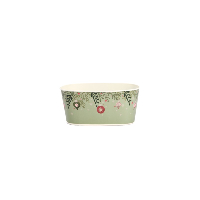 ZINC-JARDINIERE BOULES NOEL 20x11 H9CM les 8P