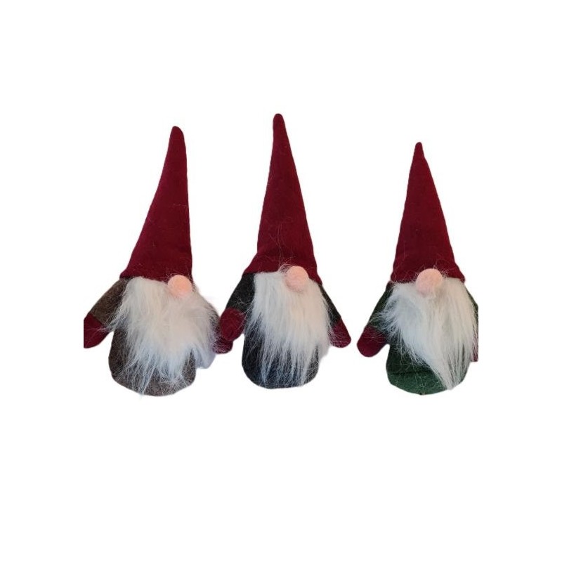 GNOME TISSU ASSORTI 21CM les 12P