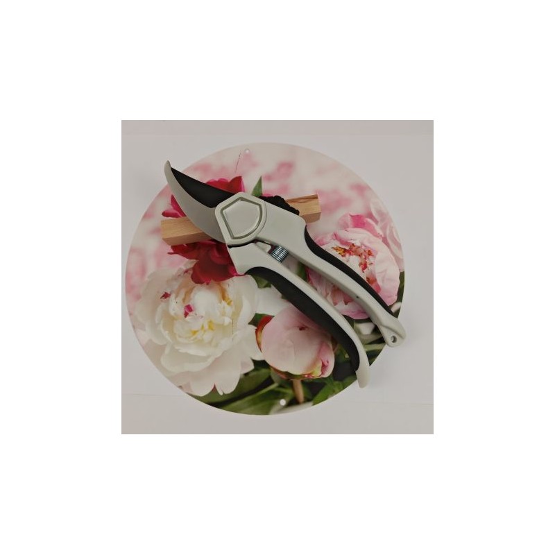 SECATEUR BI-MATIERE NOIR/GRIS 21CM 
