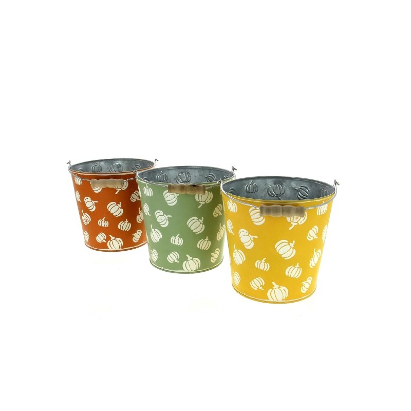 ZINC-SEAU CITROUILLE 018 H16CM les 6P