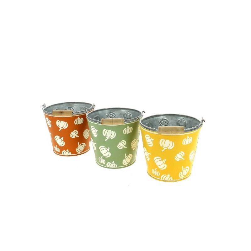 ZINC-SEAU CITROUILLE 013 H12.5CM les 6P