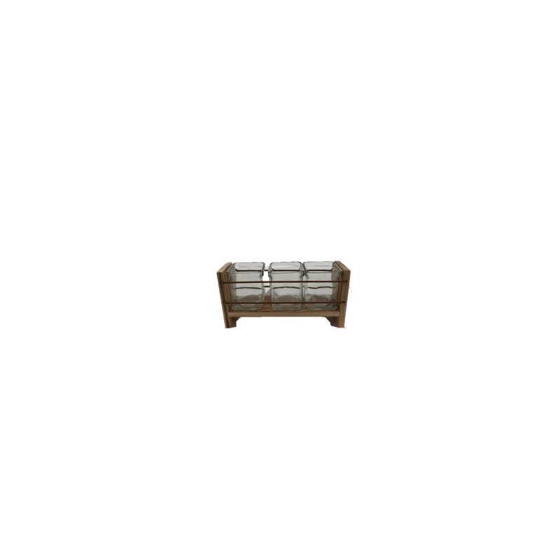 VERRE CUBE/3 SUPPORT BOIS à la pièce