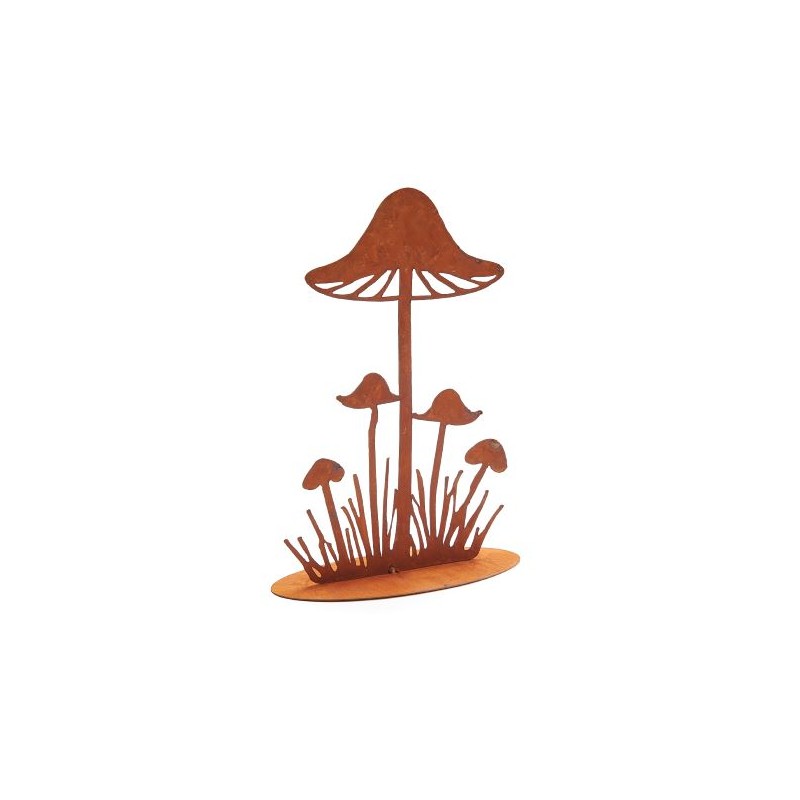 CHAMPIGNON PLAT ROUILLE SUR SOCLE 23CM pièce